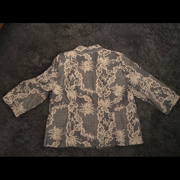 Chico’s blue lace jacket/button down - Picture 7 of 9